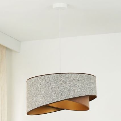 Brilagi - LED-Hängeleuchte LYRA 1xE27/15W/230V grau/cremefarben/golden