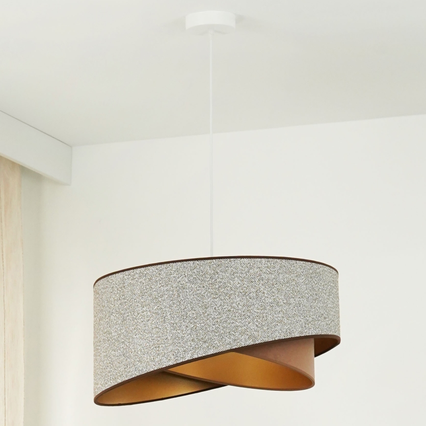 Brilagi - LED-Hängeleuchte LYRA 1xE27/15W/230V grau/cremefarben/golden