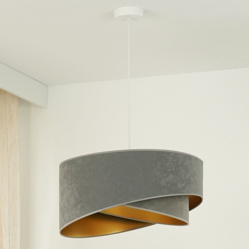 Brilagi - LED-Hängeleuchte LYRA 1xE27/15W/230V grau/golden