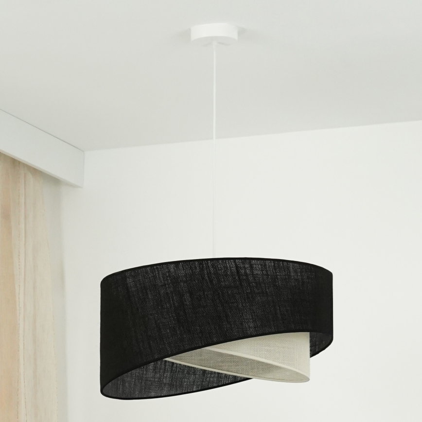 Brilagi - LED-Hängeleuchte LYRA 1xE27/15W/230V schwarz/cremefarben