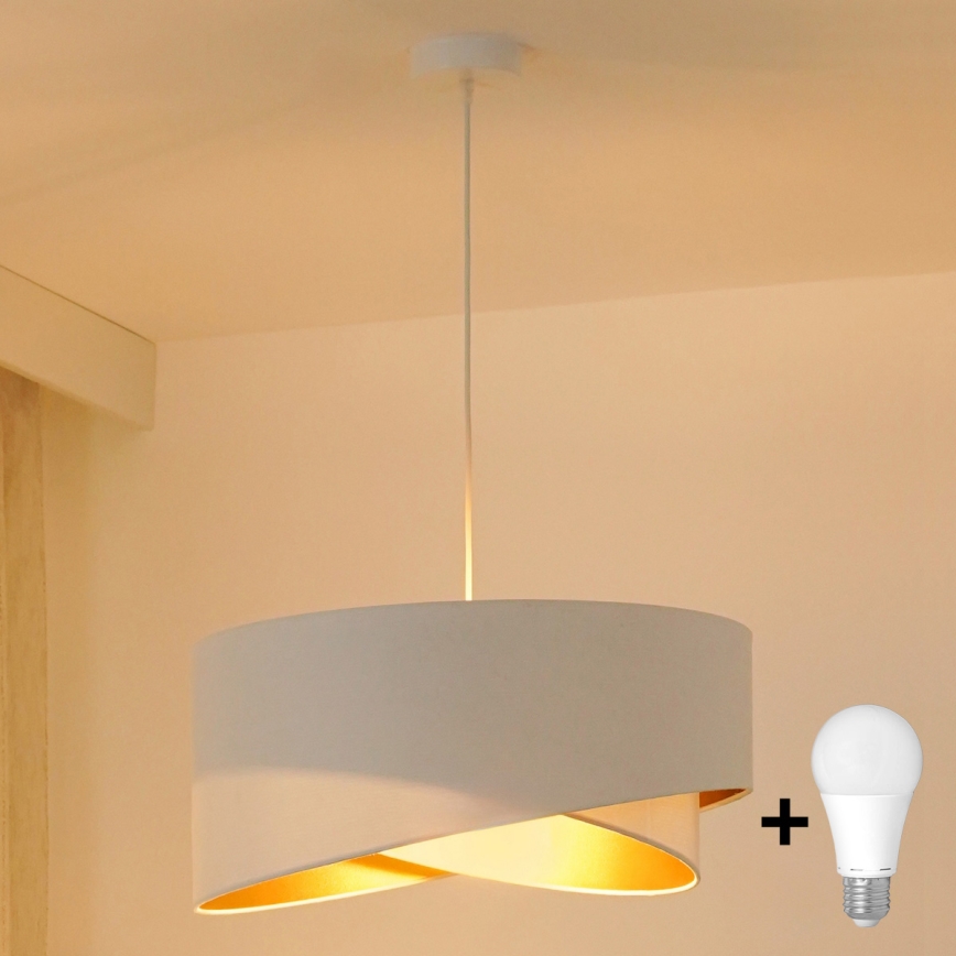 Brilagi - LED-Hängeleuchte LYRA 1xE27/15W/230V weiß/golden