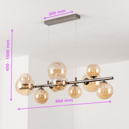 Brilagi - LED-Hängeleuchte MILLA 10xG9/3W/230V glänzendes Chrom/golden