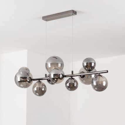 Brilagi - LED-Hängeleuchte MILLA 10xG9/3W/230V glänzendes Chrom/rauchig