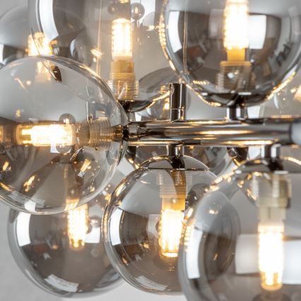 Brilagi - LED-Hängeleuchte MILLA 10xG9/3W/230V glänzendes Chrom/rauchig