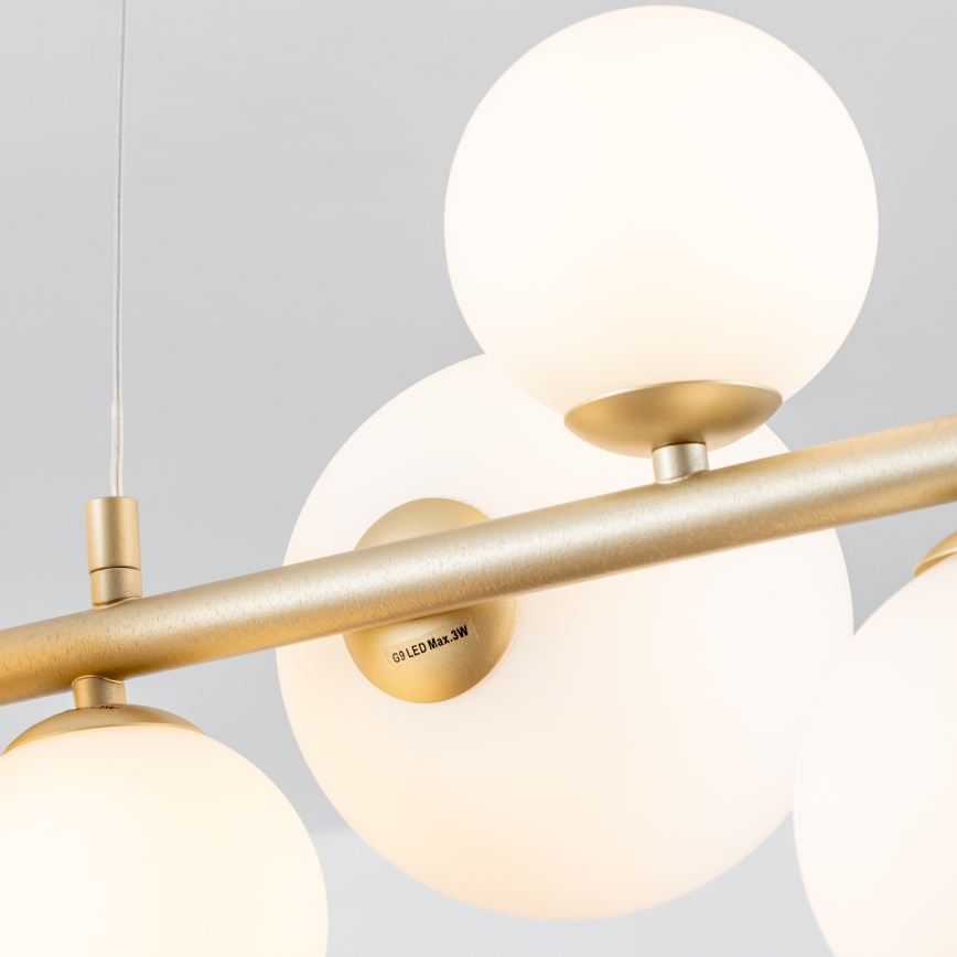 Brilagi - LED-Hängeleuchte MILLA 10xG9/3W/230V golden/weiß