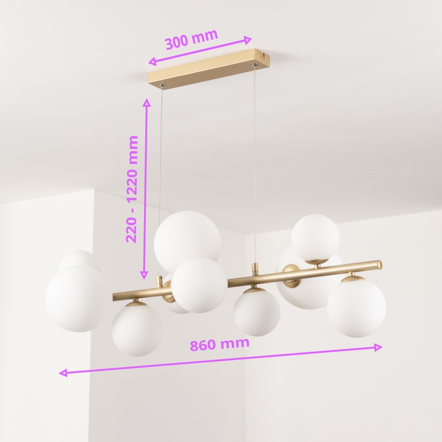 Brilagi - LED-Hängeleuchte MILLA 10xG9/3W/230V golden/weiß