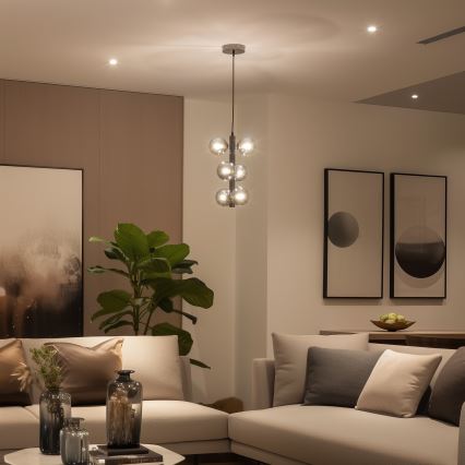 Brilagi - LED-Hängeleuchte MILLA 6xG9/3W/230V glänzendes Chrom/rauchig