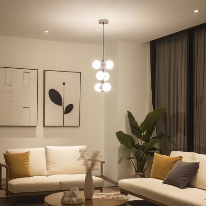 Brilagi - LED-Hängeleuchte MILLA 6xG9/3W/230V glänzendes Chrom/weiß