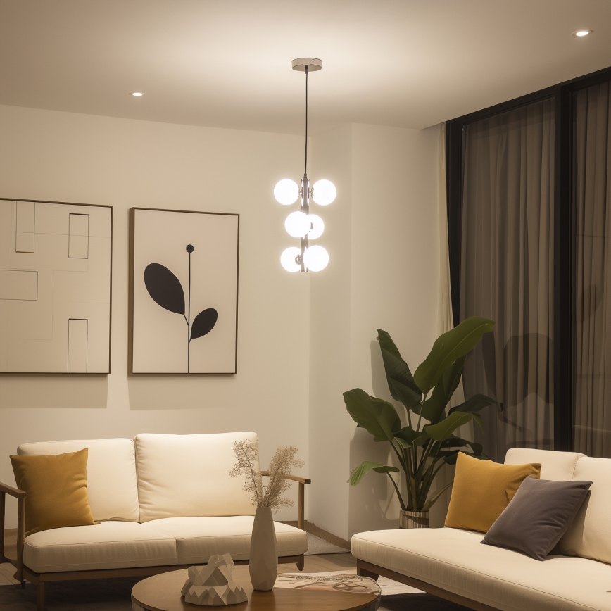 Brilagi - LED-Hängeleuchte MILLA 6xG9/3W/230V glänzendes Chrom/weiß