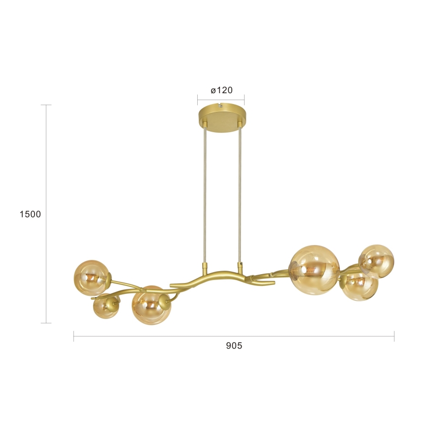 Brilagi - LED-Hängeleuchte MISTEL 6xG9/3W/230V golden