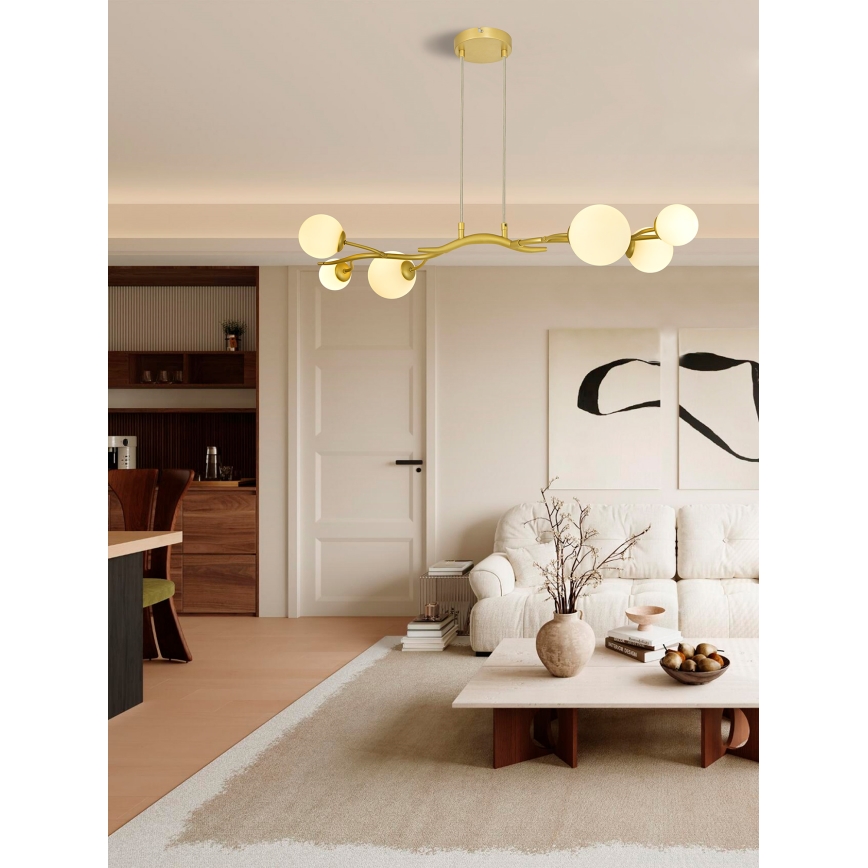 Brilagi - LED-Hängeleuchte MISTEL 6xG9/3W/230V golden/weiß