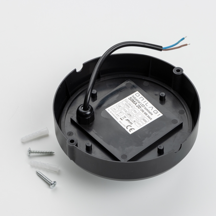 Brilagi - LED Industrie-Deckenleuchte SIMA LED/12W/230V IP65 schwarz