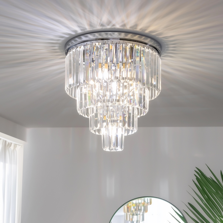 Brilagi - LED Kristall-Deckenleuchte MOZART 5xE14/40W/230V glänzendes Chrom