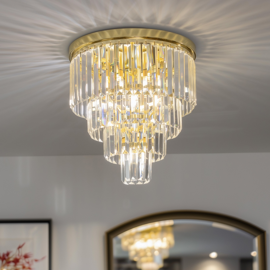 Brilagi - LED Kristall-Deckenleuchte MOZART 5xE14/40W/230V golden