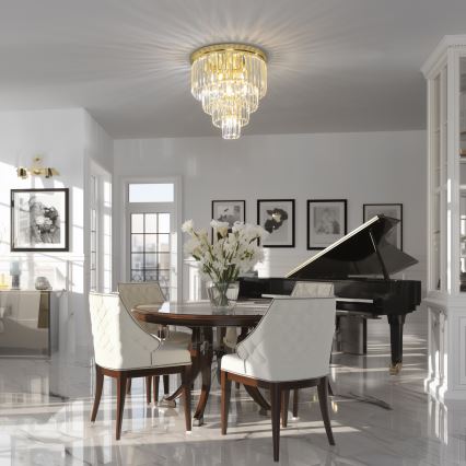 Brilagi - LED Kristall-Deckenleuchte MOZART 5xE14/40W/230V golden