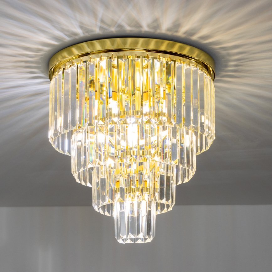 Brilagi - LED Kristall-Deckenleuchte MOZART 5xE14/40W/230V golden