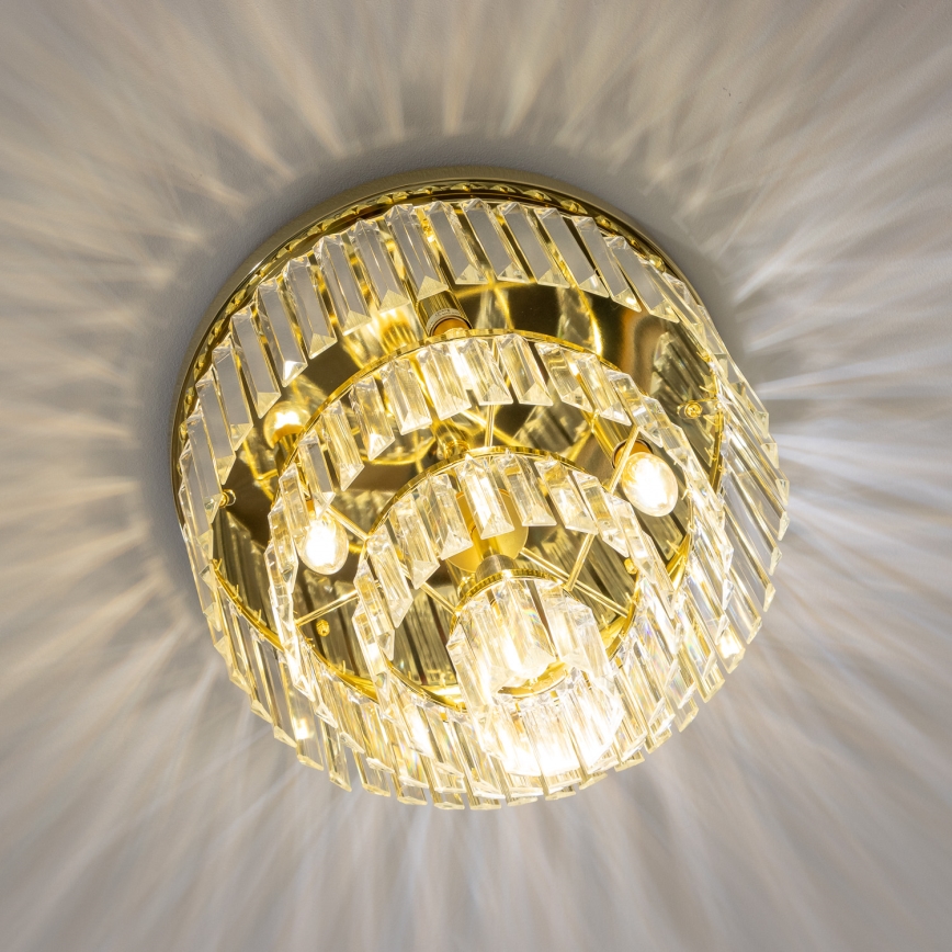 Brilagi - LED Kristall-Deckenleuchte MOZART 5xE14/40W/230V golden