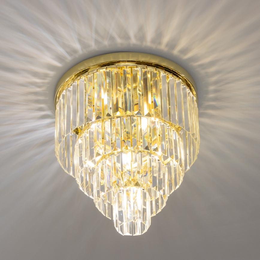 Brilagi - LED Kristall-Deckenleuchte MOZART 5xE14/40W/230V golden