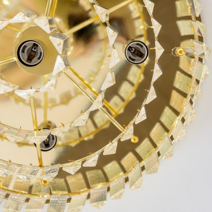 Brilagi - LED Kristall-Deckenleuchte MOZART 5xE14/40W/230V golden