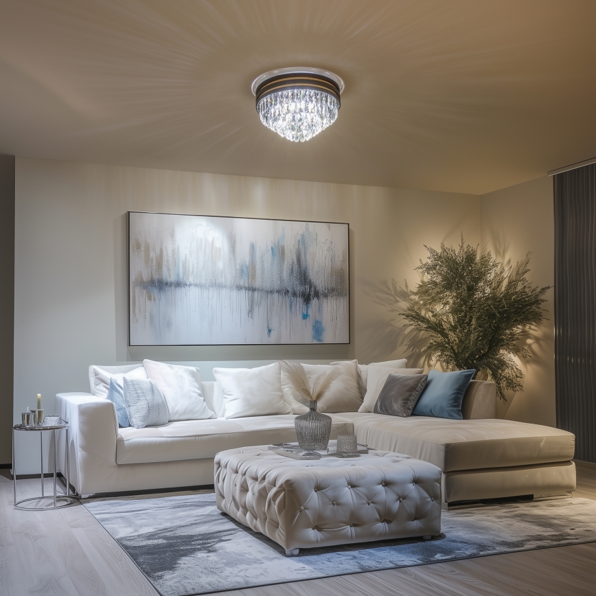 Brilagi - LED Kristall-Deckenleuchte VELURE 5xE14/40W/230V schwarz