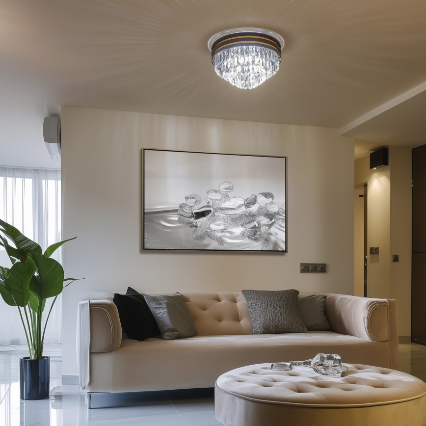 Brilagi - LED Kristall-Deckenleuchte VELURE 5xE14/40W/230V schwarz