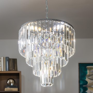Brilagi - LED Kristall-Kronleuchter an Kette MOZART 5xE14/40W/230V glänzendes Chrom