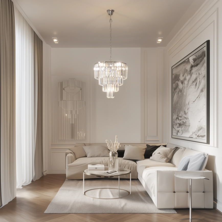 Brilagi - LED Kristall-Kronleuchter an Kette MOZART 5xE14/40W/230V glänzendes Chrom