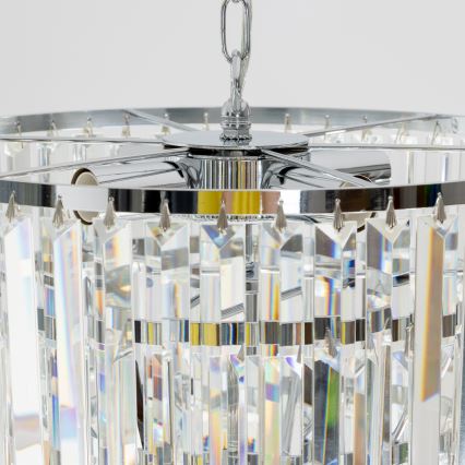 Brilagi - LED Kristall-Kronleuchter an Kette MOZART 5xE14/40W/230V glänzendes Chrom
