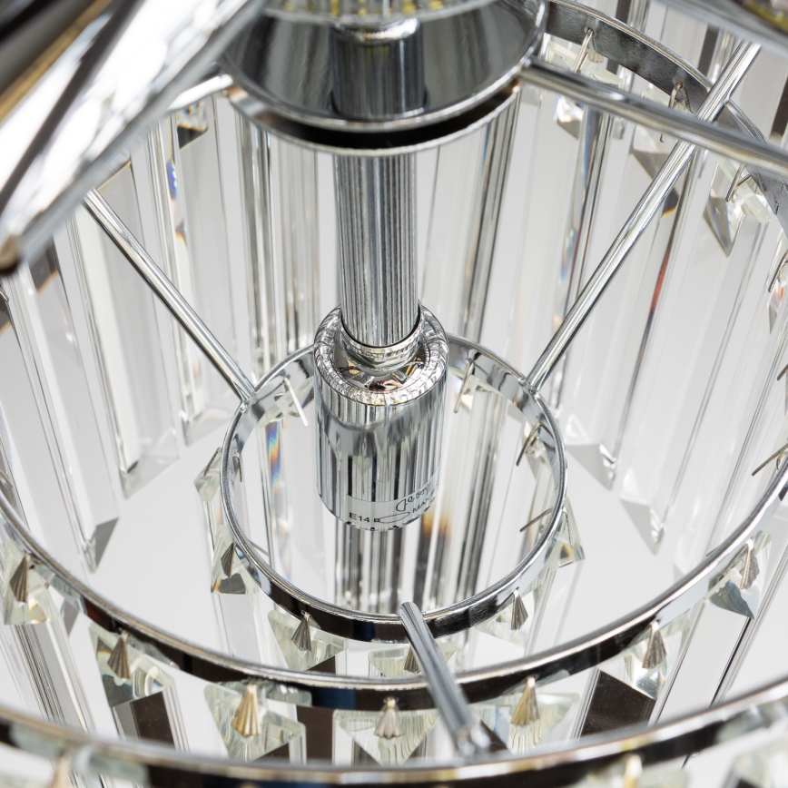 Brilagi - LED Kristall-Kronleuchter an Kette MOZART 5xE14/40W/230V glänzendes Chrom