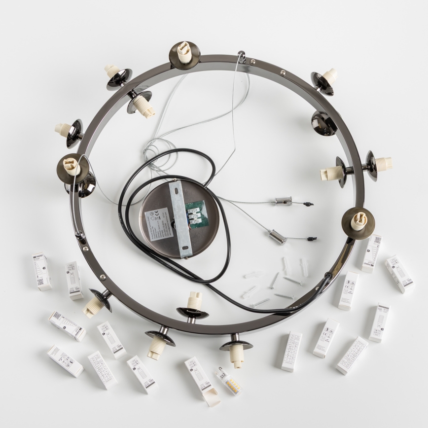 Brilagi - LED-Kronleuchter an Aufhängung MILLA 15xG9/3W/230V glänzendes Chrom/golden