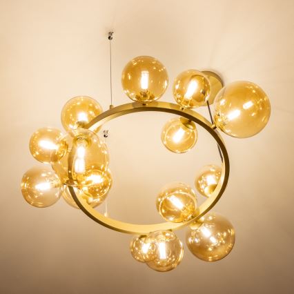 Brilagi - LED-Kronleuchter an Aufhängung MILLA 15xG9/3W/230V golden