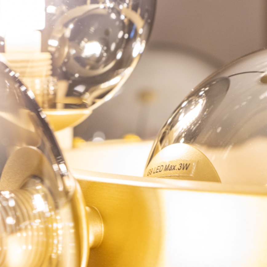 Brilagi - LED-Kronleuchter an Aufhängung MILLA 15xG9/3W/230V golden/rauchig