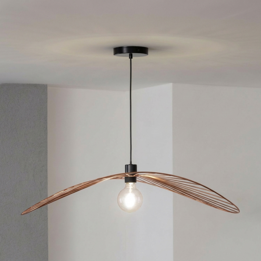 Brilagi - LED-Pendelleuchte an Drahtseil CERIA WIRE 1xE27/40W/230V 60x80 cm Bronze