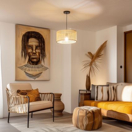 Brilagi - LED-Pendelleuchte an Kabel CERIA BOHO 1xE27/40W/230V Ø 25 cm Bambus