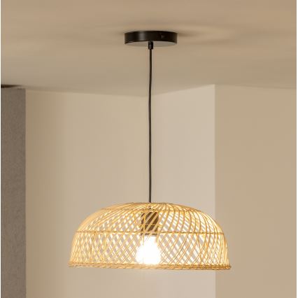 Brilagi - LED-Pendelleuchte an Kabel CERIA BOHO 1xE27/40W/230V Ø 40 cm Rattan