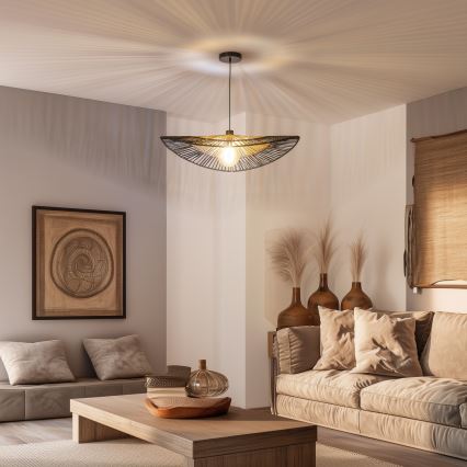 Brilagi - LED-Pendelleuchte an Kabel CERIA BOHO 1xE27/40W/230V Ø 50 cm schwarz/braun