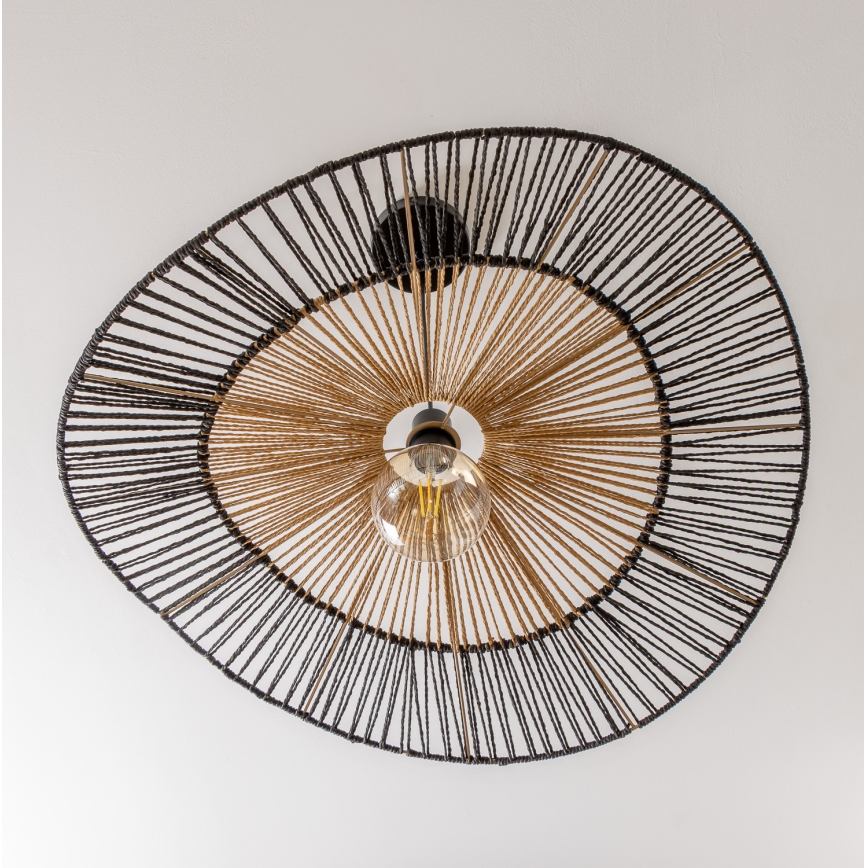 Brilagi - LED-Pendelleuchte an Kabel CERIA BOHO 1xE27/40W/230V Ø 50 cm schwarz/braun