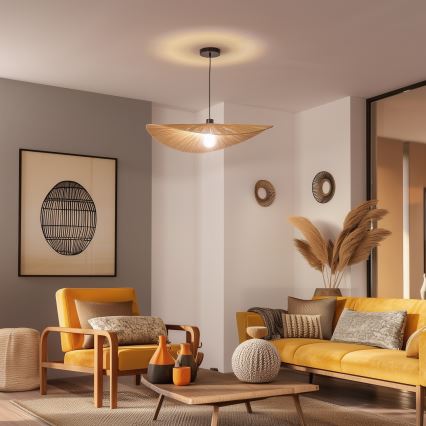 Brilagi - LED-Pendelleuchte CERIA BOHO, 1xE27/40W/230V, Ø 80 cm, Raffia