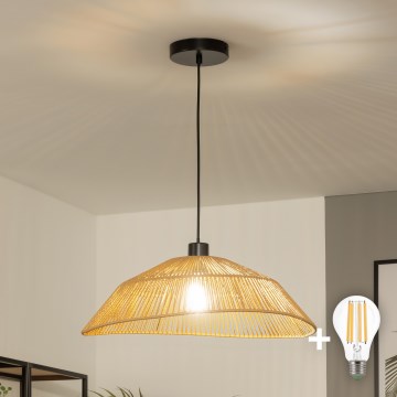 Brilagi - LED-Pendelleuchte CERIA BOHO am Kabel 1xE27/40W/230V Ø 50 cm braun
