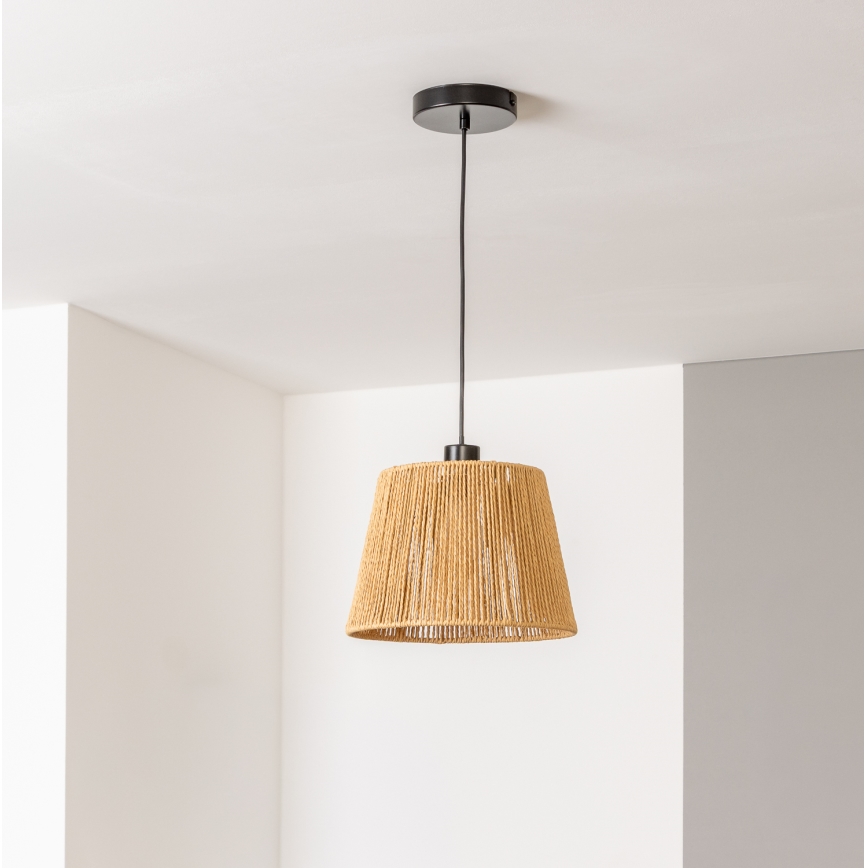 Brilagi - LED-Pendelleuchte CERIA BOHO an Kabel 1xE27/40W/230V Ø 28 cm, braun