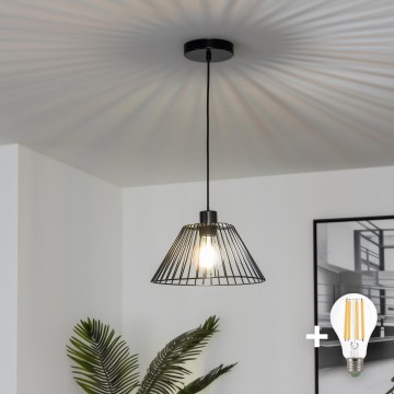 Brilagi - LED-Pendelleuchte CERIA WIRE mit Kabelaufhängung, 1x E27/40W/230V, Ø 30 cm, schwarz