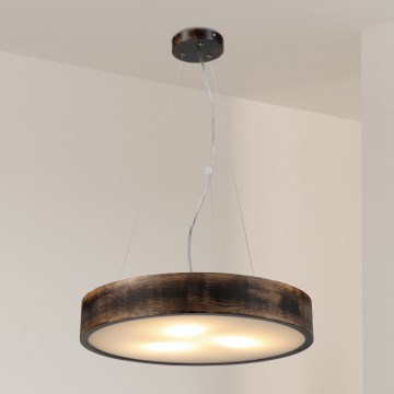 Brilagi - LED-Pendelleuchte mit Seilaufhängung CARVALHO SMOKEY 3xE27/60W/230V Eiche Ø 47,5 cm
