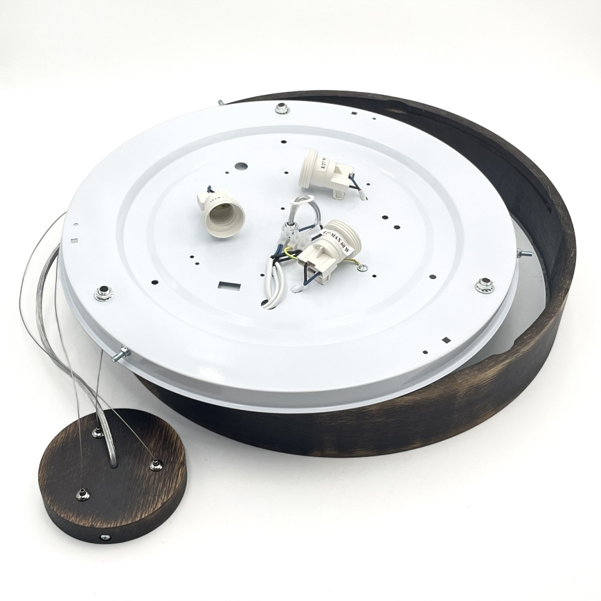 Brilagi - LED-Pendelleuchte mit Seilaufhängung CARVALHO SMOKEY 3xE27/60W/230V Eiche Ø 47,5 cm