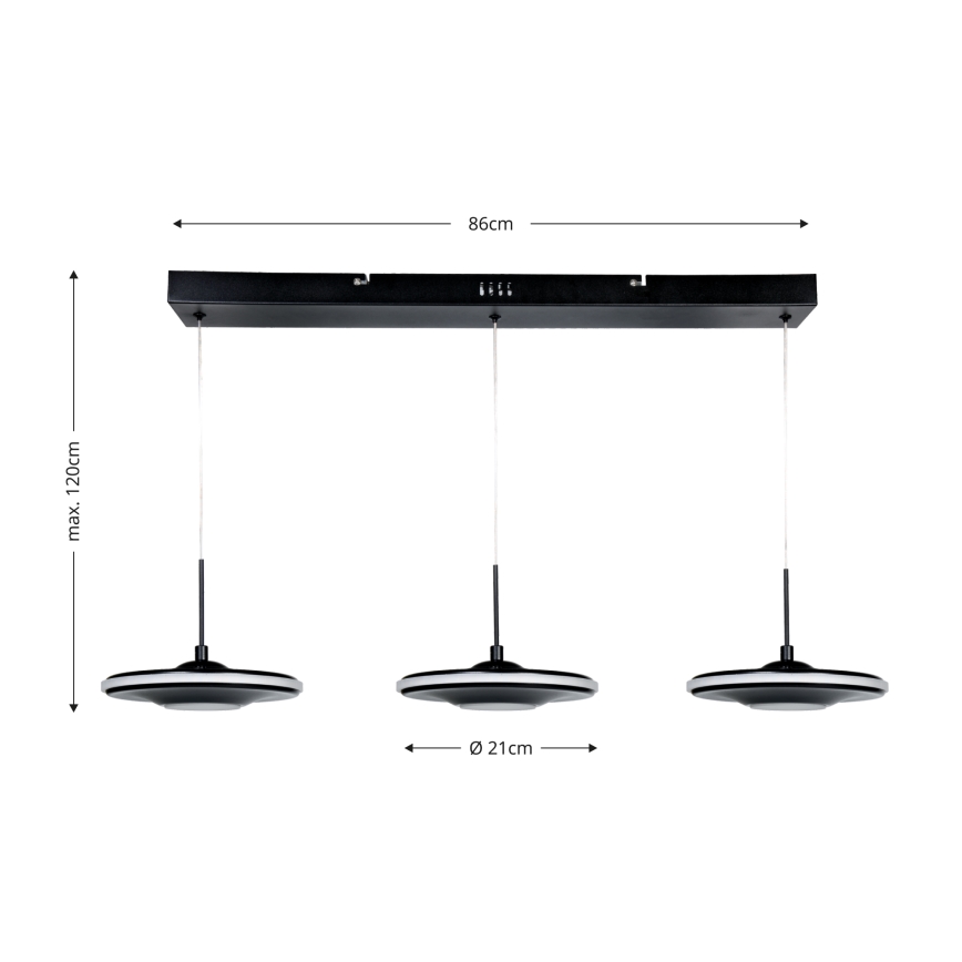 Brilagi - LED-Pendelleuchte mit Seilaufhängung VERANO 3xLED/15W/230V