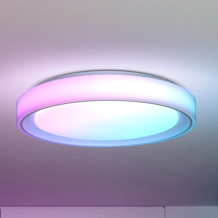 Brilagi - LED RGB dimmbare Deckenleuchte FLOCO LED/30W/230V Ø 39,5 cm 3000-6500K Wi-Fi Tuya + LED/6W + Fernbedienung