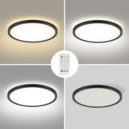 Brilagi - LED RGBW dimmbare Deckenleuchte ULTRA SLIM LED/18W/230V 2700-6500K Ø 30 cm schwarz + Fernbedienung