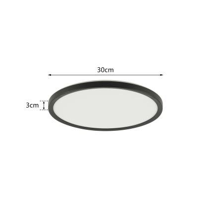 Brilagi - LED RGBW dimmbare Deckenleuchte ULTRA SLIM LED/18W/230V 2700-6500K Ø 30 cm schwarz + Fernbedienung