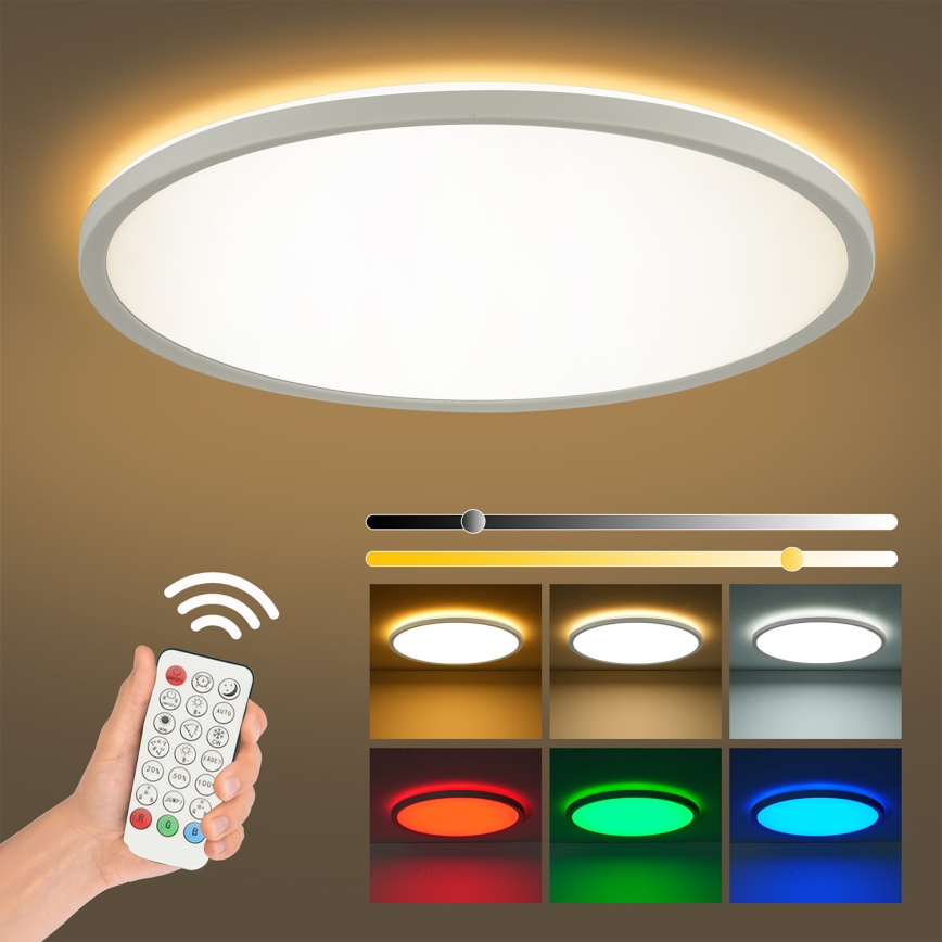 Brilagi - LED RGBW dimmbares Deckenleuchte ULTRA SLIM LED/18W/230V 2700-6500K Ø 30 cm weiß + Fernbedienung