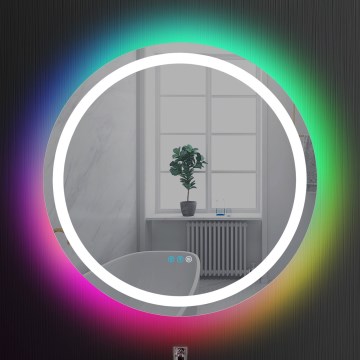 Brilagi - LED RGBW dimmbarer, beheizter Badezimmerspiegel mit LED-Hintergrundbeleuchtung AVA PRO LED/18W/230V Ø 60 cm 3000/4000/6500K IP44