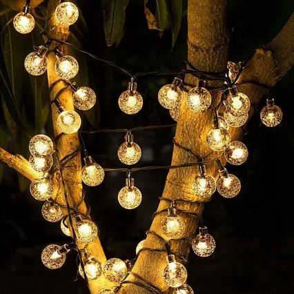 Brilagi - LED-Solar-Dekorations-Lichterkette BUBBLE 200 LEDs / 8 Funktionen, 20 m, IP65, warmweiß, 800 mAh